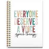 RUNMESS Speech Therapy Spiral Journal Notebook 5.5×8.3 - Journal Spiral Bound for Speech Therapists, Slp Gifts, Speech Pathologist Gifts, Everyone Deserves a Voice Speech Therapy Notebook, 160 Pages