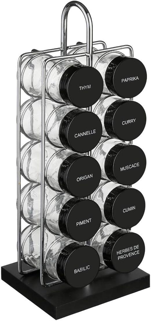 Wood and Metal Spice and HERB Rack with 10 Customisable pots Amazon.co