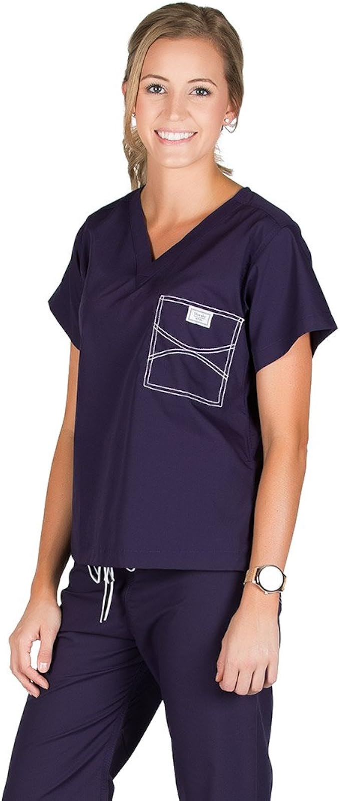 Blue Sky Scrubs Eggplant Shelby Scrub Tops Clothing