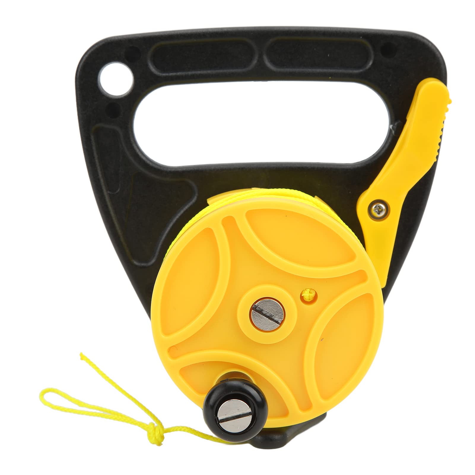 Bewinner Portable Diving Handle Reel, 46m / 150.9ft Scuba Dive Reel Kayak Anchor with Thumb Stopper, for Underwater Scuba Diving Divers Water Sports(Yellow wheel)
