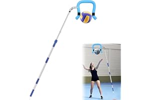 ISIVOVE Volleyball Spike Trainer - Retractable Height 64.1-86.6 Inches, Real Ball Feel Hitting Tool for Spiking/Jumping/Serving - Lightweight Non-Slip Durable for All Levels (No Ball)