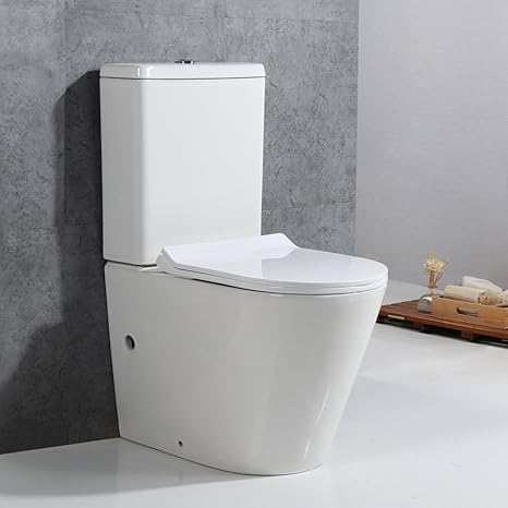 Basong Stand-WC Toilette Tiefspüler Kombination mit Spülkasten Absenkautomatik