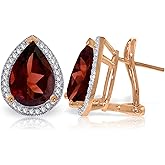 Galaxy Gold GG 8.12 Carat 14K Solid Rose Gold French Clips Earrings Diamond Garnet
