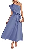 ZESICA Women's 2025 Summer One Shoulder Ruffle