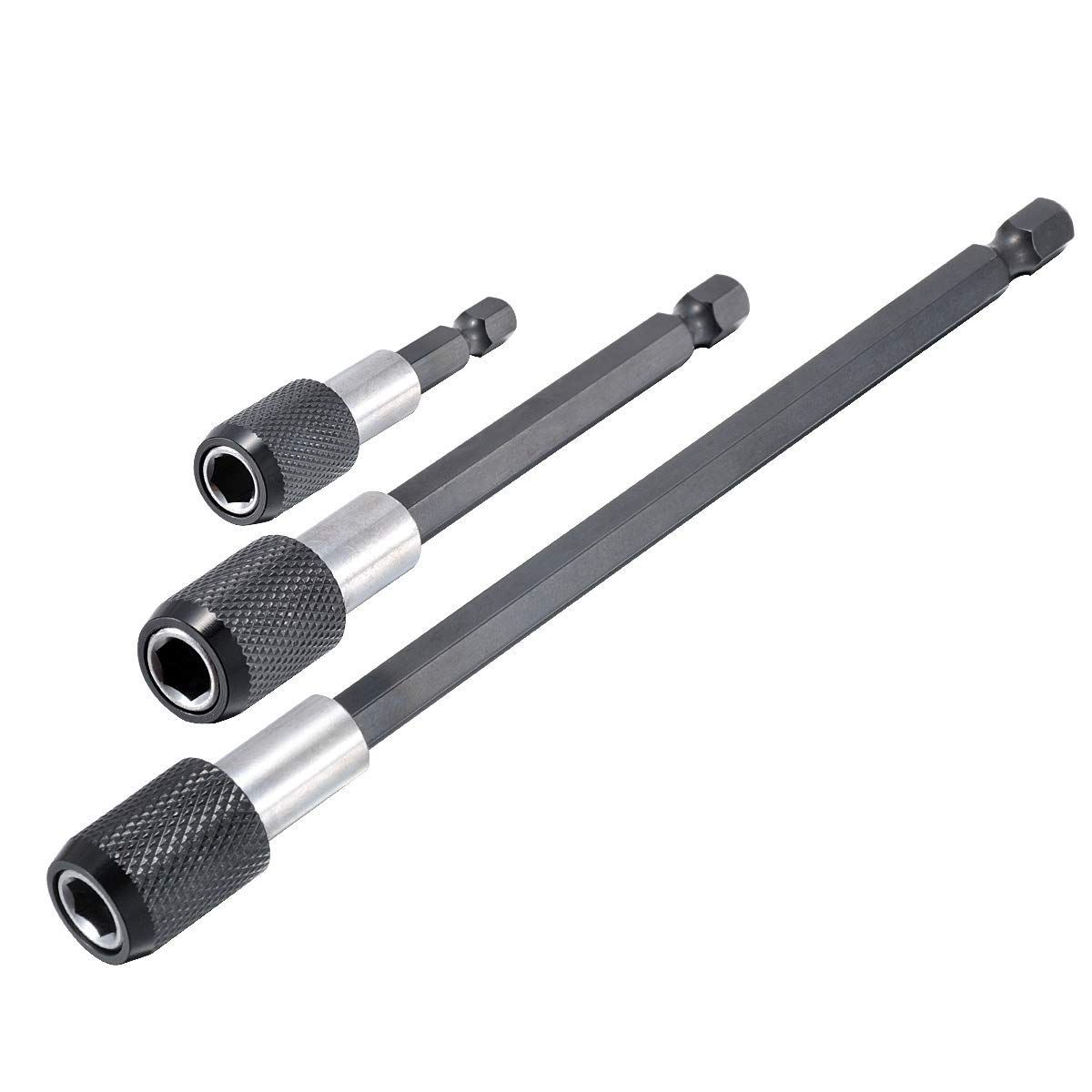 KATUR 60-150mm Magnetic Screwdriver Bit Holder, Quick Change Release Drill Bit Extension Bit Set, Bar Socket Screwdriver Bit Holder, 1/4 Inch Hex Shank for Screws, Nuts, Drill Driver