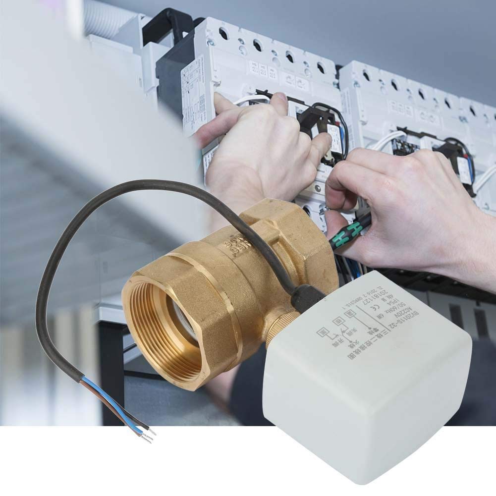 AC 220V Electric Ball Valve, DN50 2" Inch 2-Way 3-Wire Brass Motorized Ball Valve - Image 4