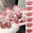Baorder 6Pcs Hydrating Jelly Lip Gloss Set,Moisturizing & Plumping Water Lip Stain Mirror Liquid Lipsticks,Waterproof Long Lasting Clear Oxygen Tinted Lip Blam Cute Lip Glaze