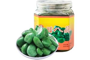 QLMLWR Pickled Garlic，Chinese Food，Laba Garlic,Jade Garlic,emerald green garlic,Shandong specialty,delicious vinegar garlic,sweet and sour,pickles vegetable,Vegan,Chinese snack (400g,1 Pack)