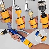 EUHUYG Hose Connector Set 1/2in 3/4in Tap Fittings Quick Connectors view 4