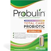 Probulin Total Care Probiotic Supplement, Daily Gut, Digestive, and Immune Health Probiotics Capsules for Men and Women, 20 Billion CFU, Vegan, 30 Count Box