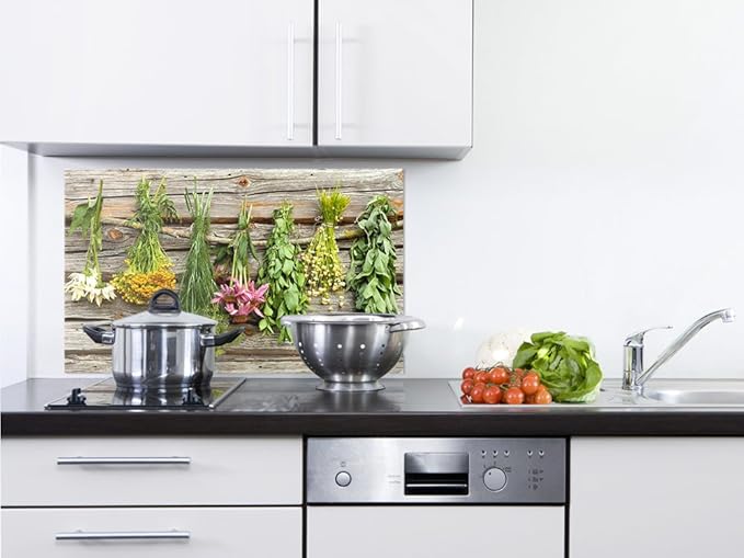 GRAZDesign 200101_80x50_SP Spritzschutz Glas für Küche/Herd | Bild-Motiv Küchenkräuter | Küchenrückwand Küchenspiegel Glasrüc