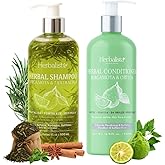 Herbalista Viral Bergamot Herbal Shampoo + Conditioner 1000ml (33 fl oz) Each – With 7 Extracts: Rosemary, Ginger, Anise, Green Tea, Horsetail & Cinnamon – Shampoo & Acondicionador Bergamota
