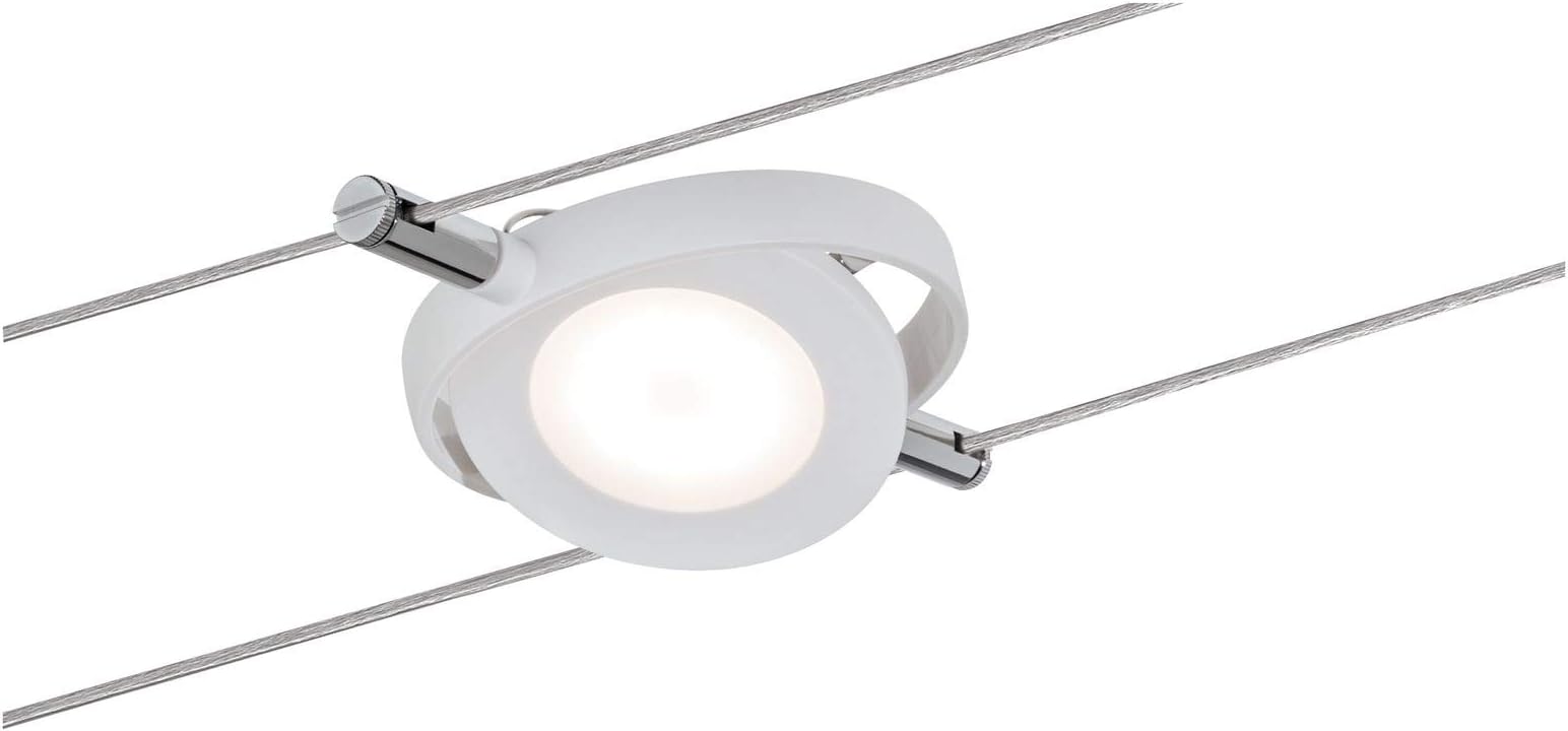 Paulmann94088 Cable luminaire LED 1x4W RoundMac lamp for Cable System 12V DC spot White matt Cable luminaire incl. Fixed lamp