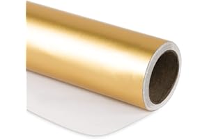 RUSPEPA Gold Metallic Wrapping Paper-81.5 Sq Ft-Solid Color Paper Perfect for Wedding,Birthday,Christmas,Baby Show -30Inch X 32.8Feet