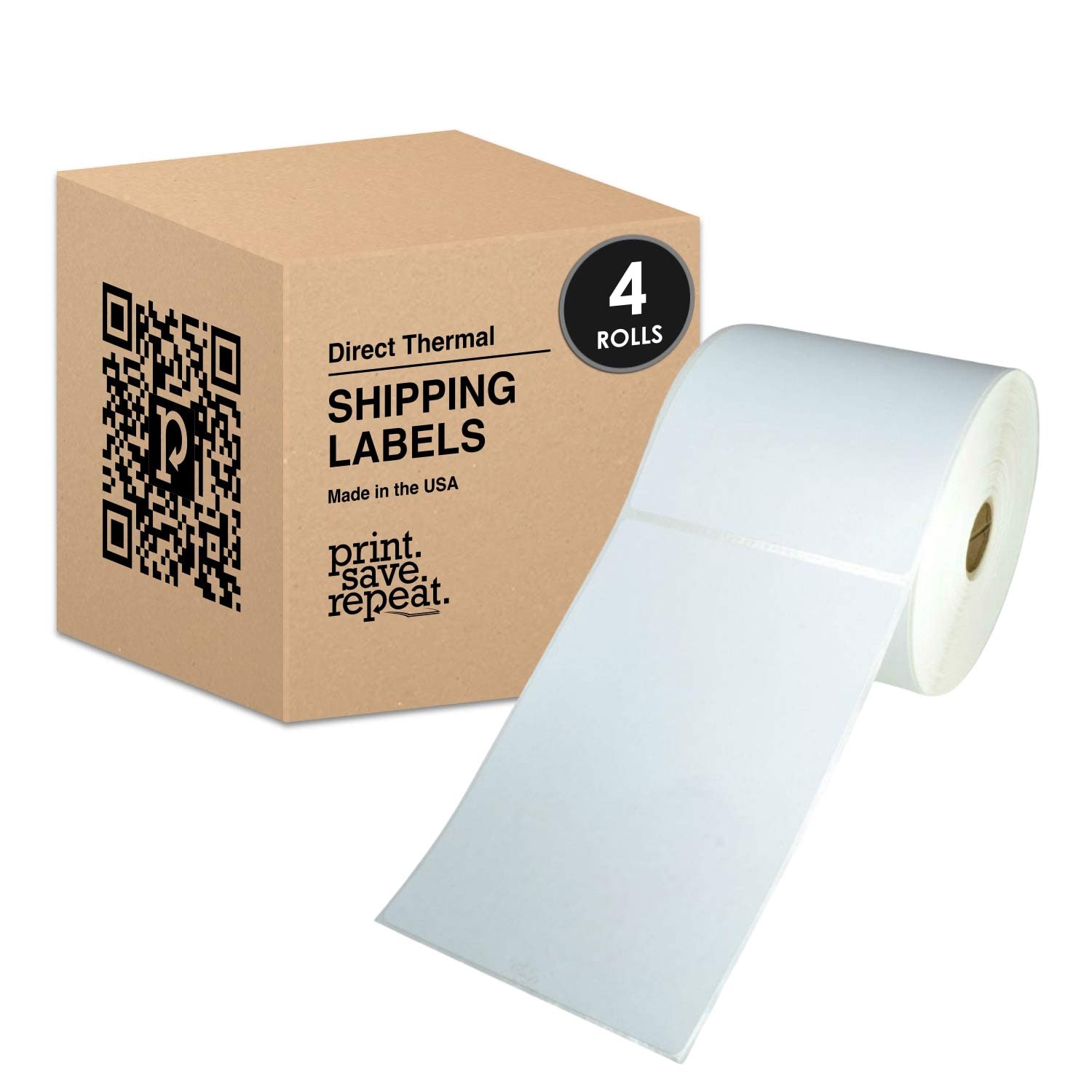 4x6 Direct Thermal Shipping Labels 1, 800 Labels 4 Rolls of 450 1 inch Core