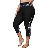 ATTRACO Swim Pants for Women High Waisted Swim Capris Swim Shorts Swimming Leggings
