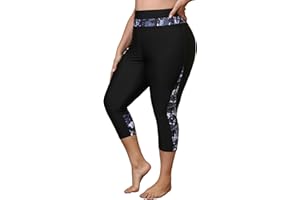 ATTRACO Swim Pants for Women High Waisted Swim Capris Swim Shorts Swimming Leggings