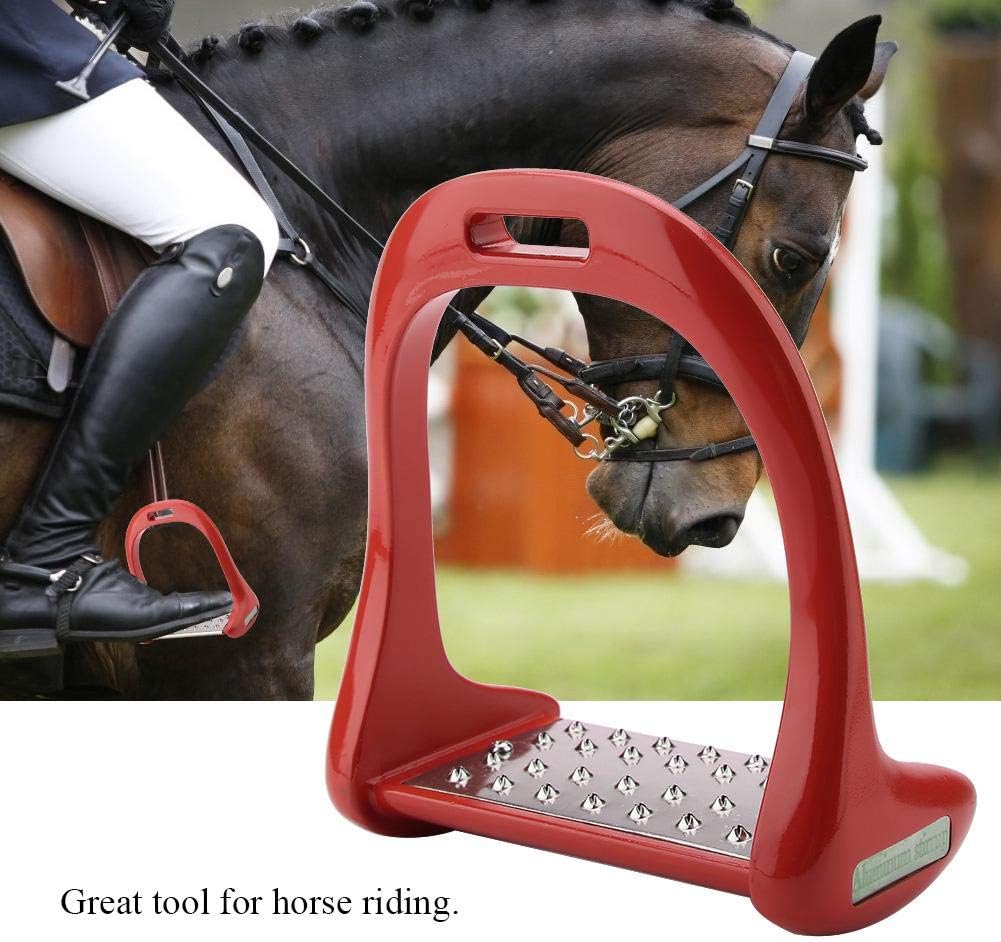 Zerodis Horse Stirrups, 1 Pair Durable Stainless Steel Non-Slip Western Saddle Stirrup Pedal Lightweight Safety Horse Saddle(red) : Pet Supplies