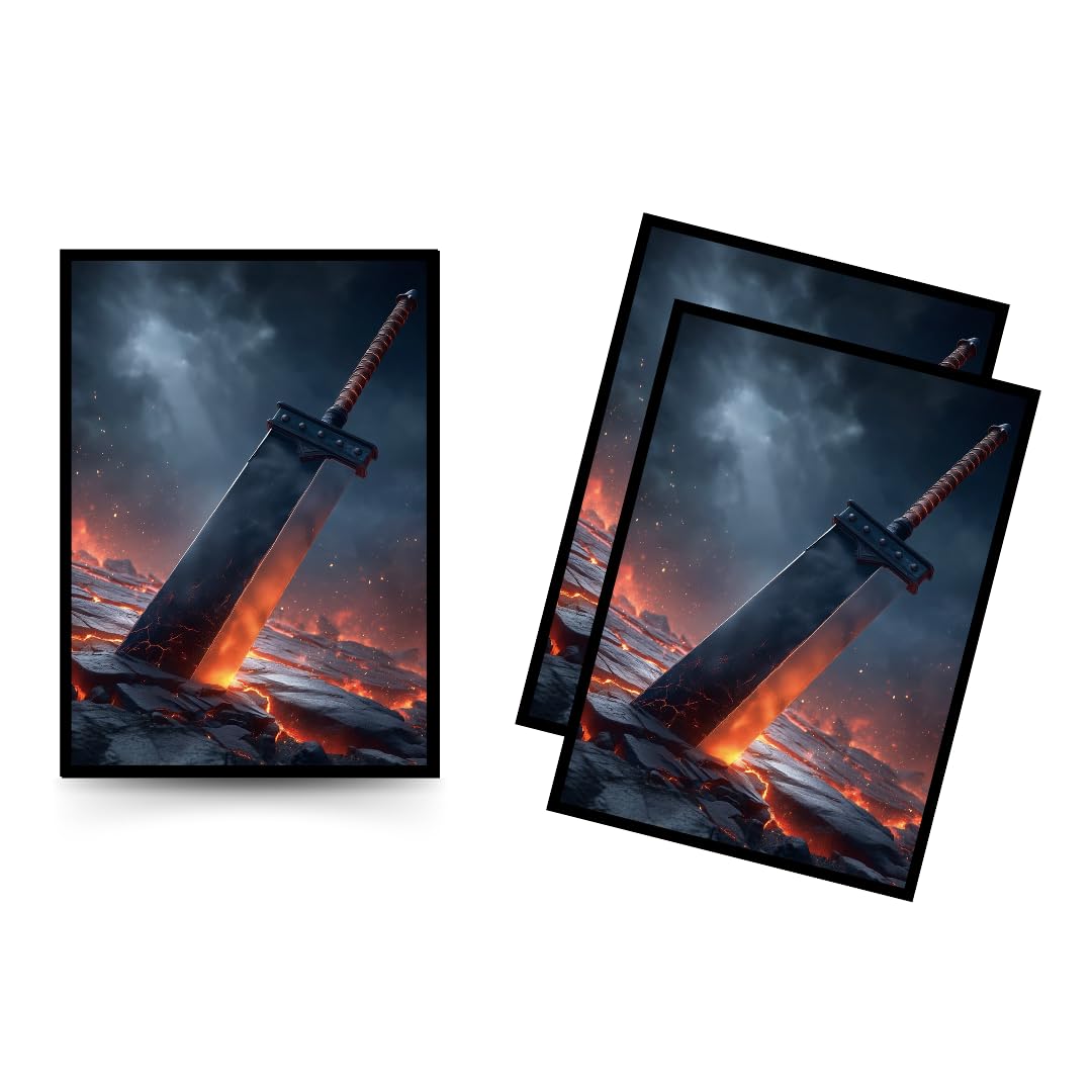 Trading Card Sleeves – 100 Count – Smooth Matte Art Back & Clear Front (66 x 92 mm) – Fits Standard Cards, MTG, Sports & Collector Decks - Titanblade