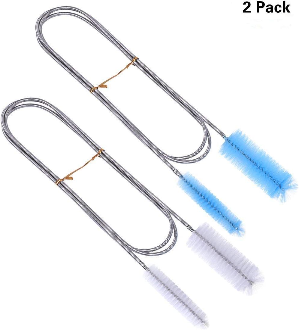 Hotgod 2pcs 155cm Aquarium Cleaning Brush Double Ended Flexible for Tube Brush Hose Pipe