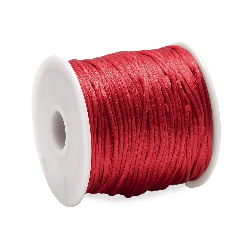 Beadthoven 82Yards/75M Braided Nylon Thread 1mm Rattail Satin Nylon Trim Cord Kumihimo Beading String for Chinese Knotting Macrame Jewelry Making