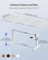 Devoko Electric Standing Desk 140x60cm Height Adjustable 2 Memory White view 2