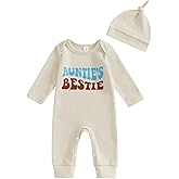 SAYOO Aunties Bestie Baby Clothes Gender Neutral Unisex Newborn Boy Girl Ribbed One-Piece Solid Jumpsuit Romper Outfit
