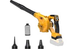 DeForce Electric Leaf Blower Cordless for Dewalt 20v Max Battery, 4 in 1 Blower, 3 Speed Modes, 190 MPH, Battery Powered Leaf Blower w/Extended Tube for Leaves, Lawn Care, Patio, Dust(Bare Tool Only)