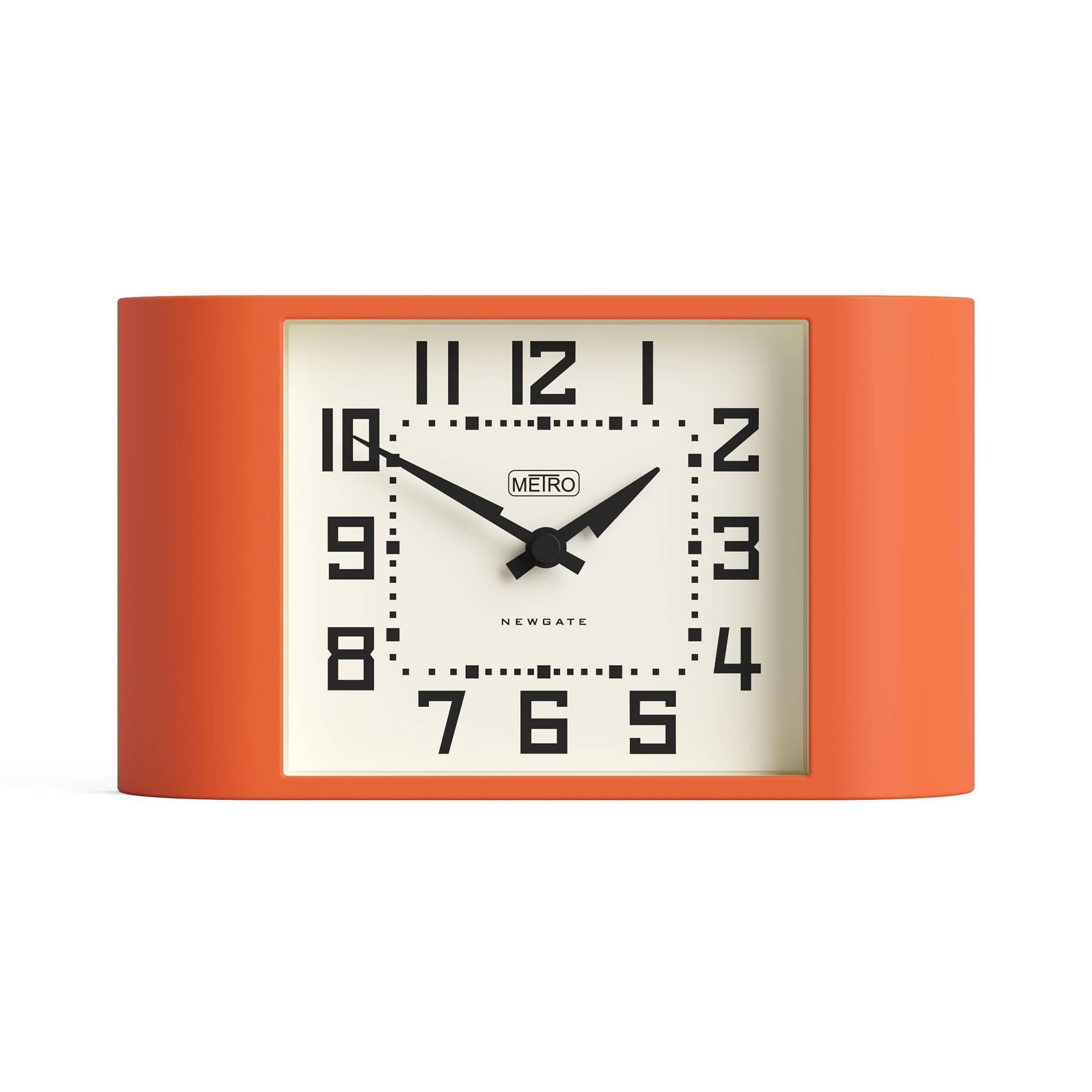 新品 ニューゲート Mini Metro Mantle Clock 置き時計 NEWGATE® Mini Metro Desk Clock | Retro 12.5 x 22 x 4.5 cm, Pumpkin