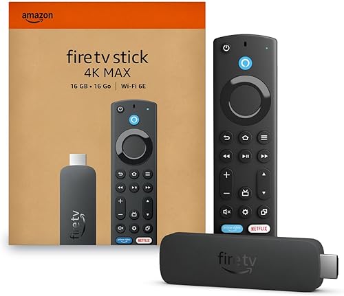 Amazon Fire TV Stick 4K Max streaming device, with AI-powered Fire TV Search, supports Wi-Fi 6E, free & live TV without cable or satellite, find shows faster with Alexa+