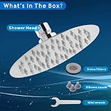 Voolan 25 cm Round Rain Shower Head Stainless Steel Chrome High Pressure view 5