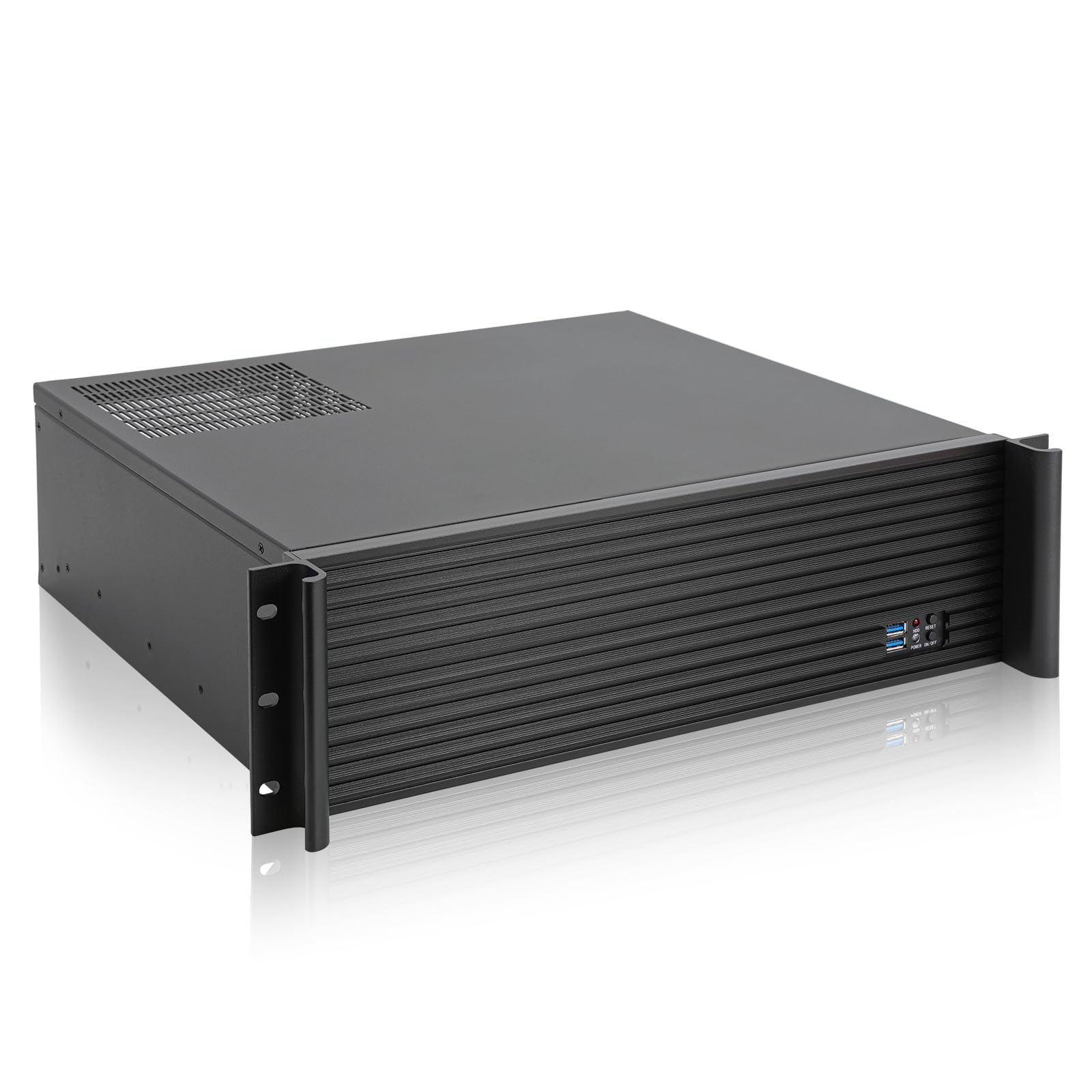 RackChoice Micro ATX/Mini-ITX 3U Rackmount Server Chassis, 7x3.5 HDD, with 2x120mm+1x80mm Fan infront, Support Standard ATX PSU with Either top or Side Cooling