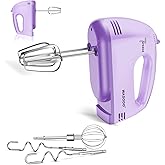 WADODO 7-Speed Electric Hand Mixer – Small Portable Food Mixer Kitchen Mixer with 304 *(1x Whisk, 2x Beater, 2x Dough hook) f