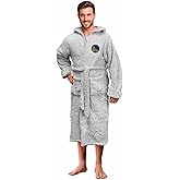 Northwest NBA Adult Plush Hooded Robe with Pockets - 100% Polyester Sherpa Blend - Machine Washable - Relaxation & Style (Golden State Warriors - Gray, One Size)