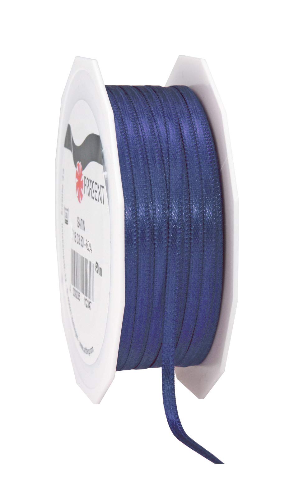 C.E. Pattberg SATIN dark blue gift ribbon, 55 yards for Wrapping Gifts, 0.12 inches width, Ribbon for Decorating & Crafting, Decorative Ribbon for Gifts, for every occasion