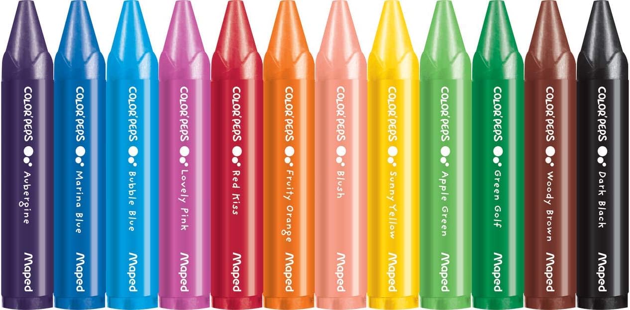Maped Color'Peps My First Jumbo Wax Crayons, Pack of 12 Colours, Art Supplies for children aged 1+, Assorted, 12 count (Pack of 1) - Image 5