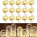 HOMELYLIFE 15 Pack Fairy Lights 7ft 20 LED Battery Operated String Lights Firefly Lights Waterproof Silver String Wire Lights for DIY, Wedding, Party, Christmas Decoration (Warm White)