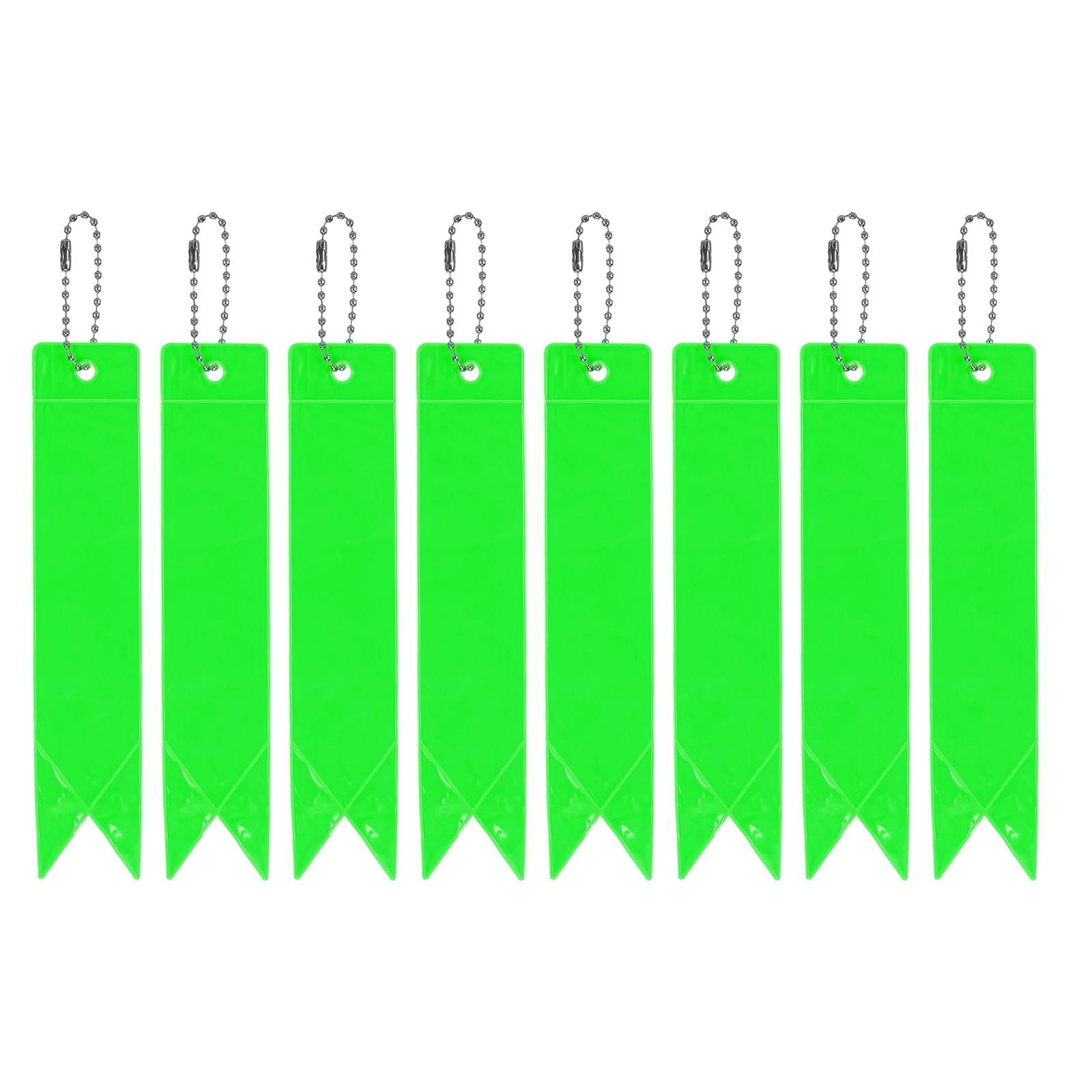 PATIKIL Safety Reflector, 8 Pack Reflector Tag Pendant Reflective Safety Keychain Gear for Backpack Cycling Running Wheelchairs, Green