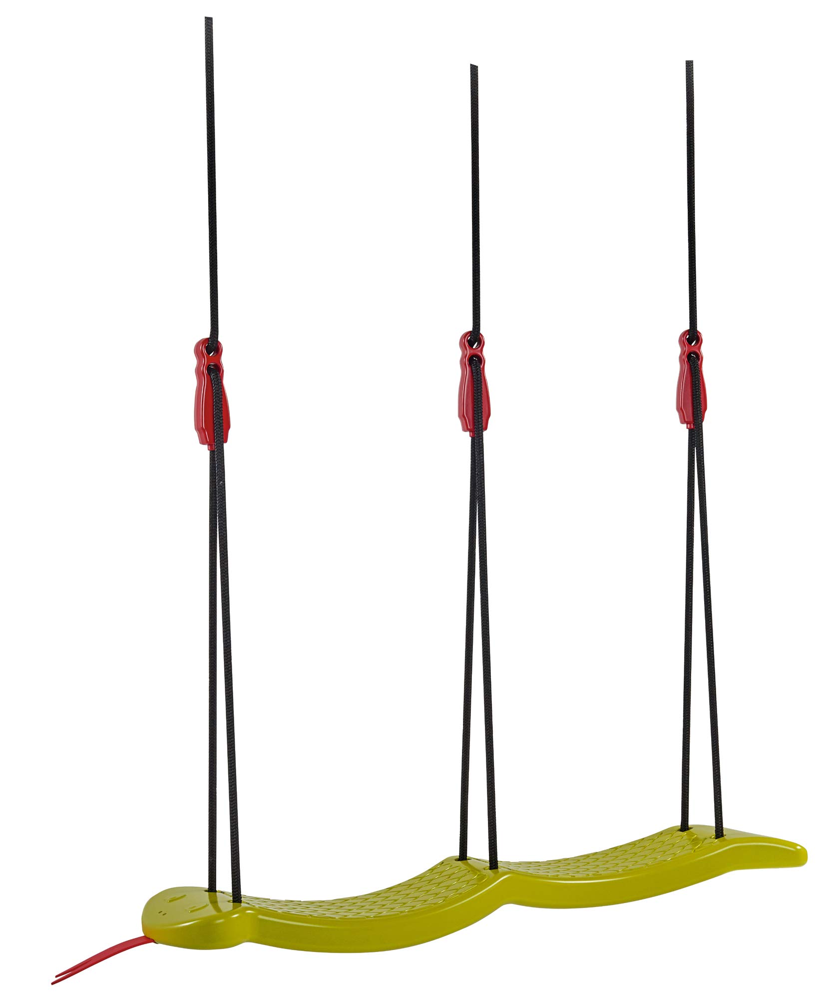 BIG spielwarenfabtik Big Snake Plastic Double, Maximum Load 50 kg, Mounted Swing, Height-Adjustable Ropes, for Children from 5 Years, Green