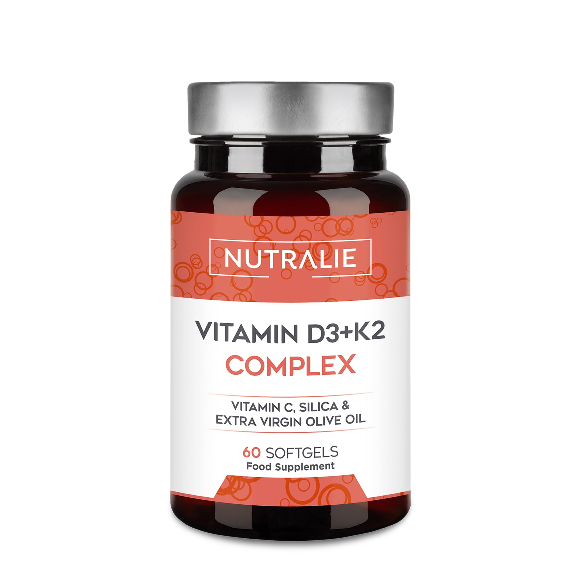 Vitamin D3 and K2 10,000 IU - D3 K2 MK7 with Vitamin C and Extra Virgin Olive Oil - 60 Softgels Vitamin D Complex Nutralie