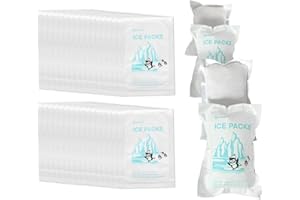WORLD-BIO Shipping Ice Packs Reusable Small Dry Ice Pack Sheets 48 Packs, Ice Pack for Shipping Frozen Food Keep Food Fresh Beverage Cold, Frozen Gel Ice Packs for Coolers 3.5 oz Capacity, 4.7" x 3.3"