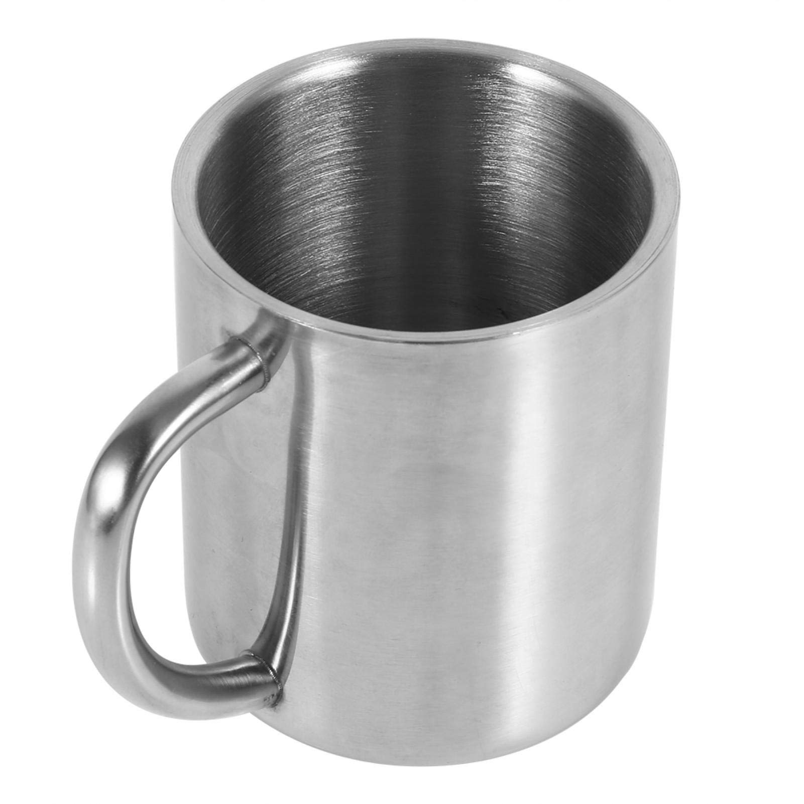 Stainless Steel Double Walled Mugs - Metal Coffee Mug Tea Cups - for Home Camping Outdoors - Shatterproof Dishwasher Safe 220ml