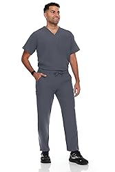 Hey Collection Men Stretch Scrubs Set V-Neck Scrub