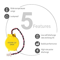 EEMB 10PACK 3V CR2016 CMOS Battery with Wire Leads