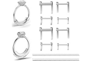 Omilly Filled Metal Ring Guard for Loose Rings, 10 Pack with 6 Sizes Ring Size Adjuster, Fits Ring Width 1mm-10mm, Easy to Use, Secure Fit for Women and Men