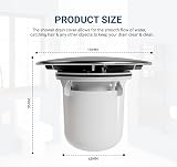 Rubigo Shower Drain Cover 90mm 115mm Chrome with Hair Catcher White Base view 2