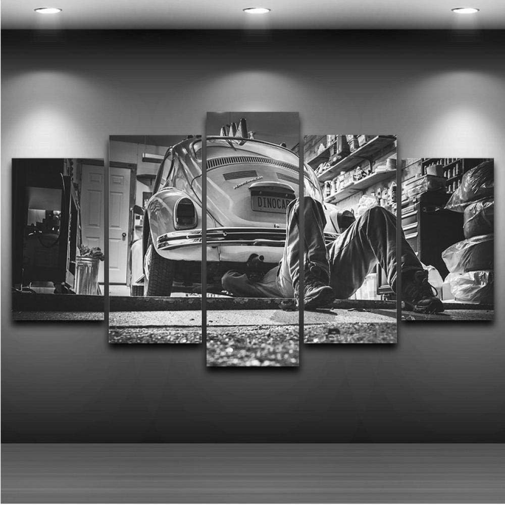 Sdhafhj 5 Panel Automotive Repair Painting Modern Home Decor Canvas Print Painting Wall Art Picture for Living Room Modular-10x15/20/25cm,Without Frame