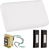 Craftmade CK1001-W Builder White Door Chime Kit | 2 Black Push Buttons | 16V 10VA Transformer; Two-Note Chime; Indoor Rated; White and Black Finish; Video Doorbell Compatible; 18-Gauge Wiring