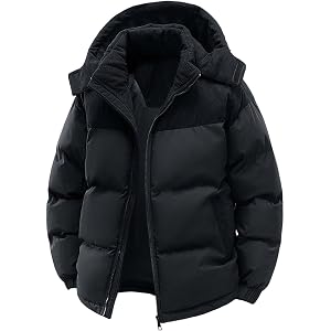 Lmlmigy Packable Quilted Jacket Mens Hooded Puffer Winter Coat Outerwear | Everyday,Weekend Casual, Street Style,Commute,Even