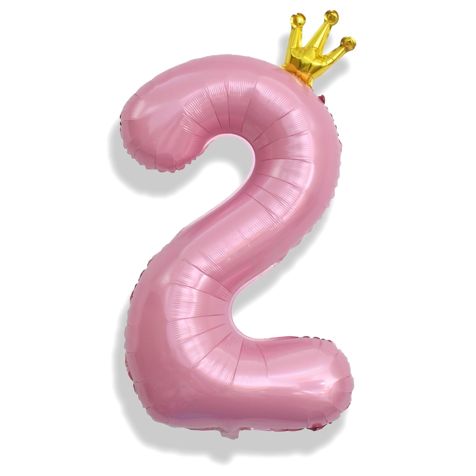 Photo 1 of 40 Inch 2nd Birthday Number Balloon, Pearl Pink Foil Giant Number Balloons 0-9 with Crown, for Kids Girls Women 20th Birthday Party Decor Baby Shower Anniversary New Year Party Decoration Supplies